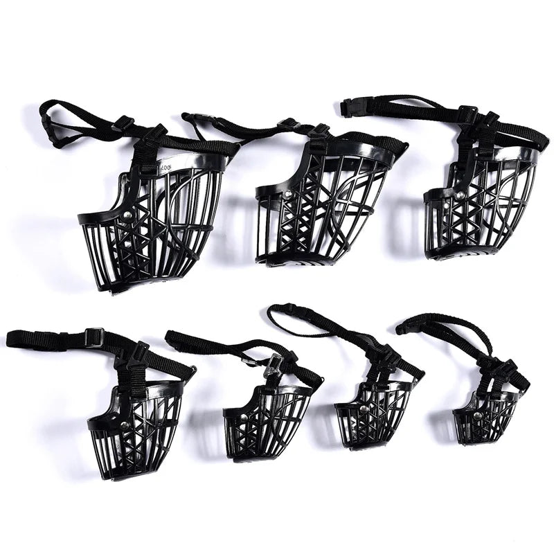 Adjustable breathable dog muzzle – safety mouth mask for small, medium, and large dogs.