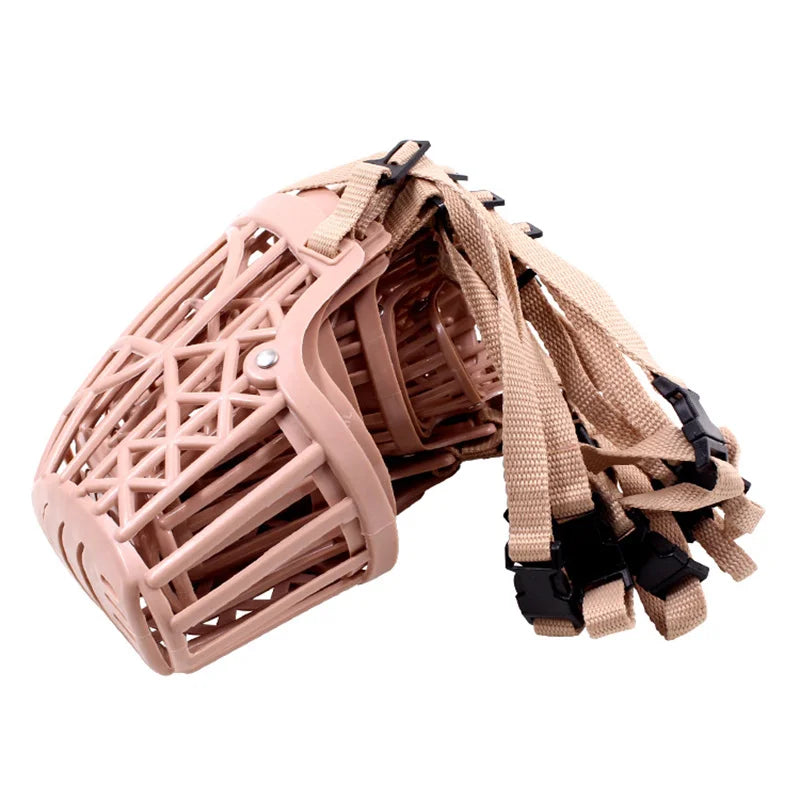 Adjustable breathable dog muzzle – safety mouth mask for small, medium, and large dogs.