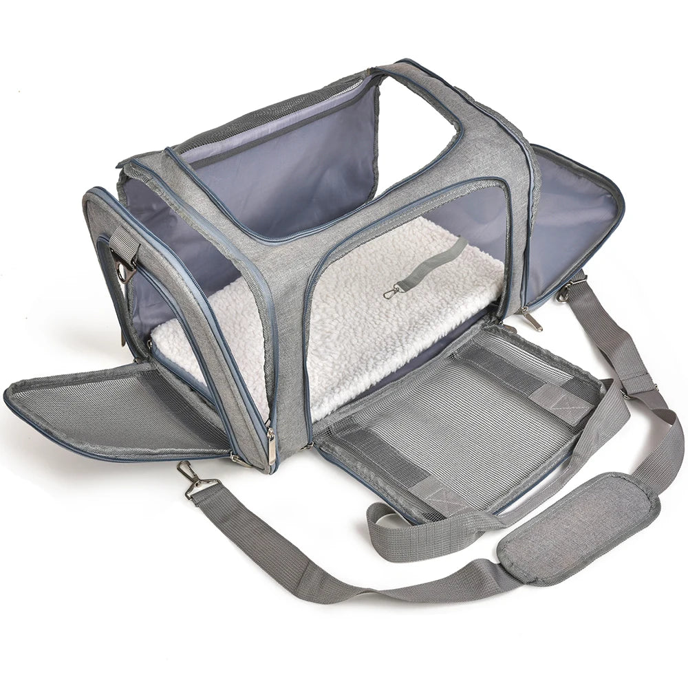 Soft-Sided Dog & Cat Carrier Backpack – Airline-Approved Travel Bag for Small Pets.