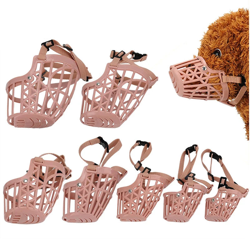Adjustable breathable dog muzzle – safety mouth mask for small, medium, and large dogs.