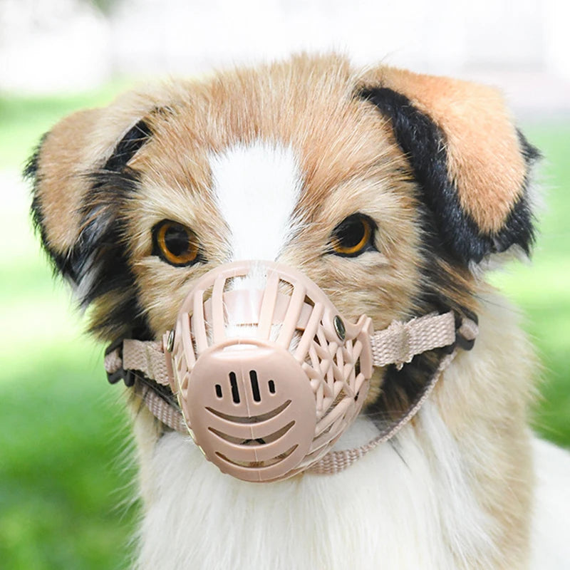 Adjustable breathable dog muzzle – safety mouth mask for small, medium, and large dogs.