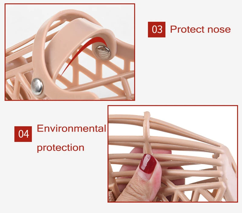 Adjustable breathable dog muzzle – safety mouth mask for small, medium, and large dogs.