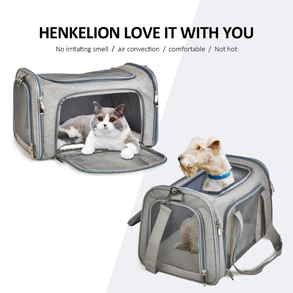 Soft-Sided Dog & Cat Carrier Backpack – Airline-Approved Travel Bag for Small Pets.