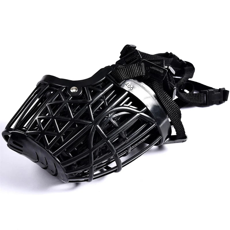 Adjustable breathable dog muzzle – safety mouth mask for small, medium, and large dogs.