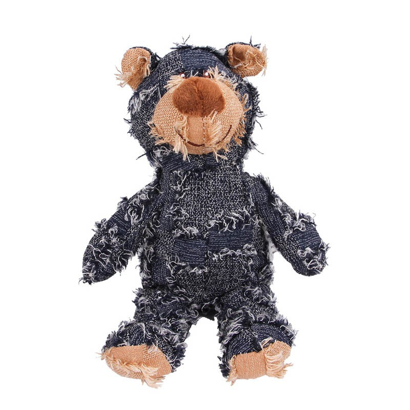 Plush Teddy Bear Squeaky Dog Toy – Interactive Chew & Teeth Cleaning Toy for Pets