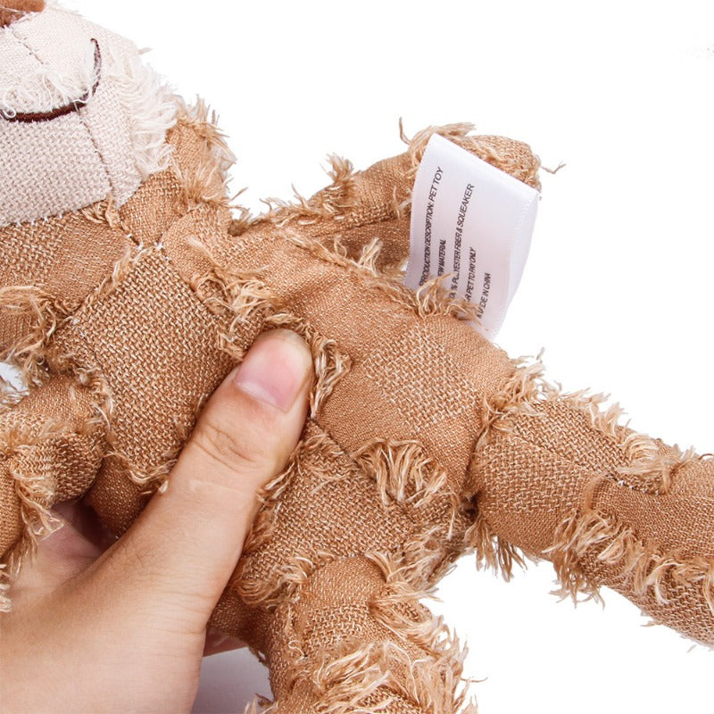 Plush Teddy Bear Squeaky Dog Toy – Interactive Chew & Teeth Cleaning Toy for Pets