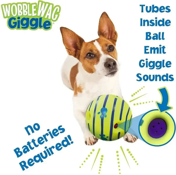 Interactive giggle ball for dogs – mental stimulation and exercise toy for fun play.