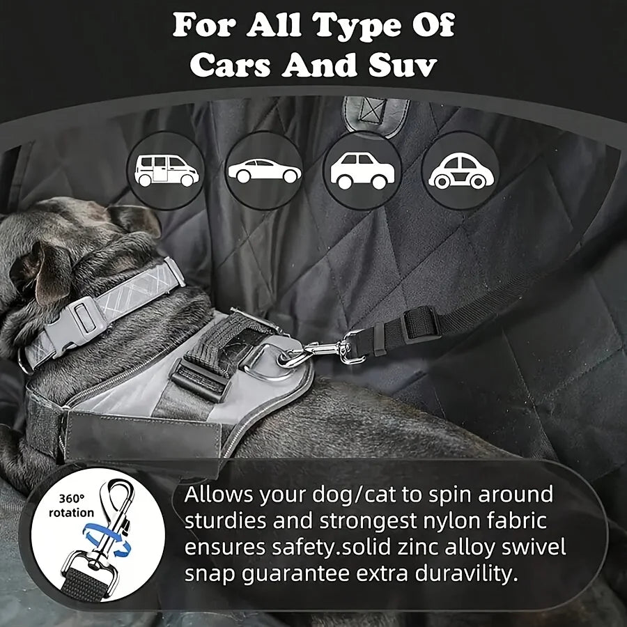 Dog Car Seat Belt Tether – Pet Vehicle Safety Leash