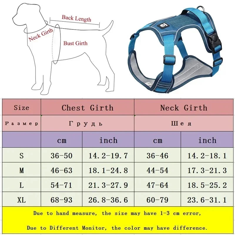 Reflective tactical dog harness – waterproof Oxford vest for medium and large dogs.