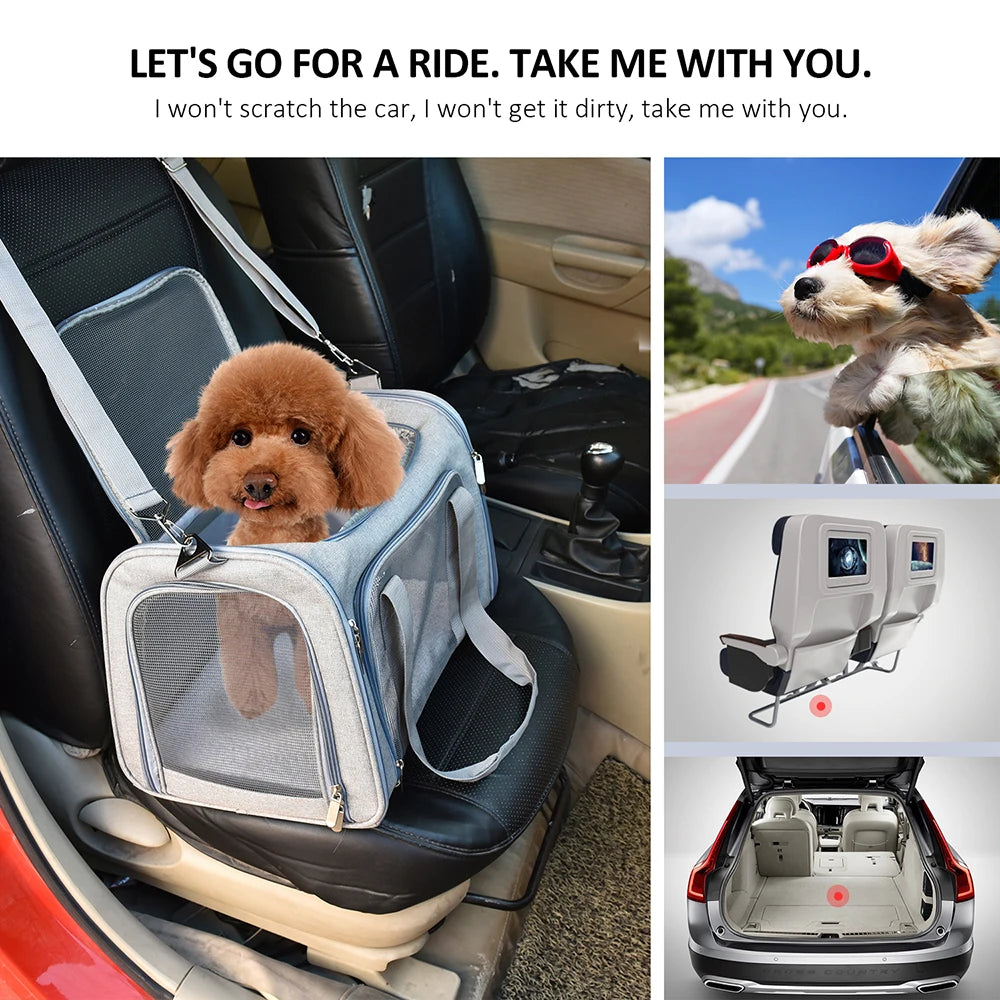 Soft-Sided Dog & Cat Carrier Backpack – Airline-Approved Travel Bag for Small Pets.