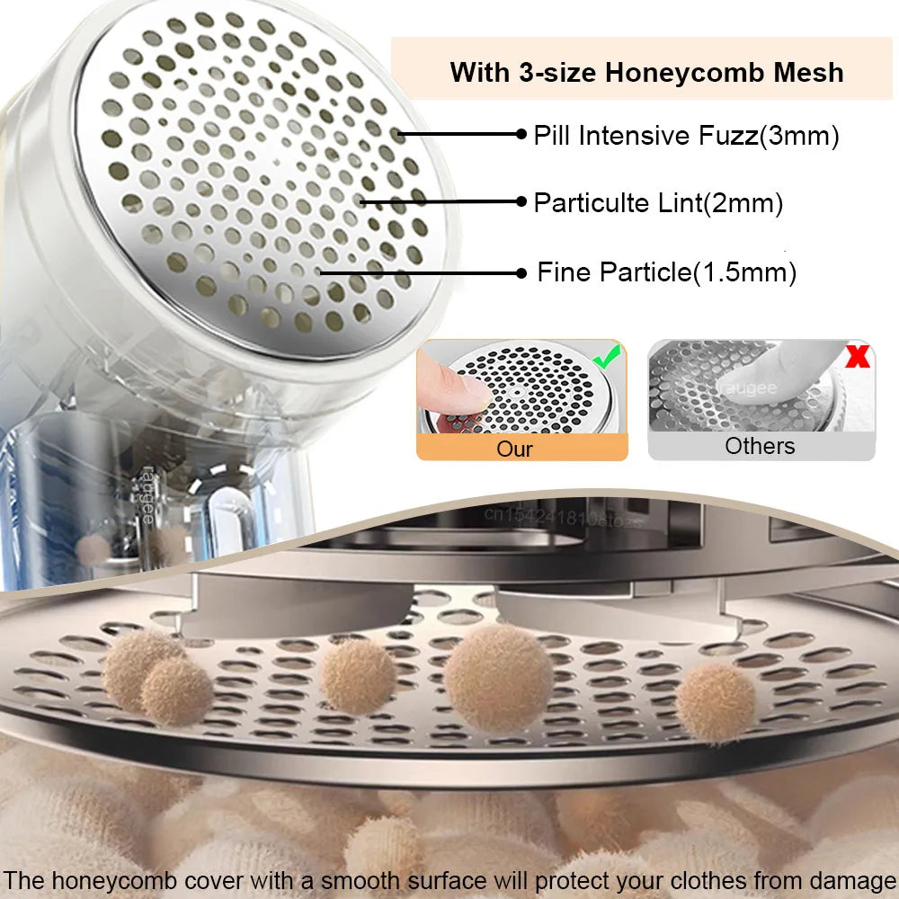 USB rechargeable electric lint remover for clothes – professional fabric shaver for removing lint, fuzz, and pilling.