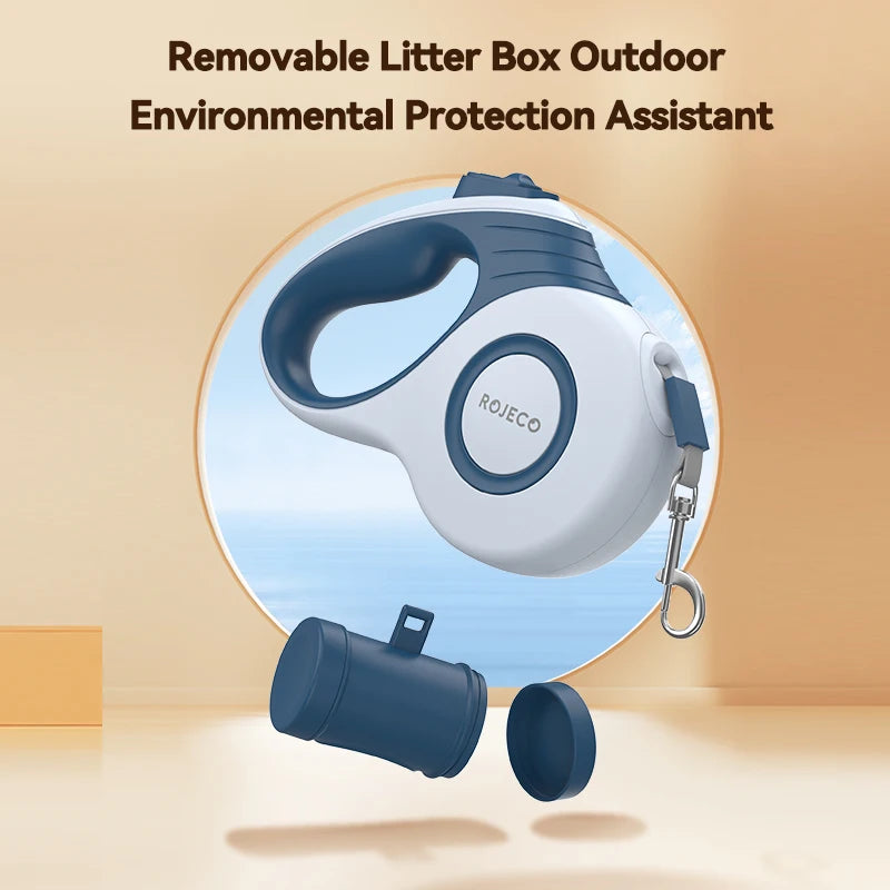 ROJECO retractable dog leash – 3M/5M extendable walking lead for small dogs and cats.
