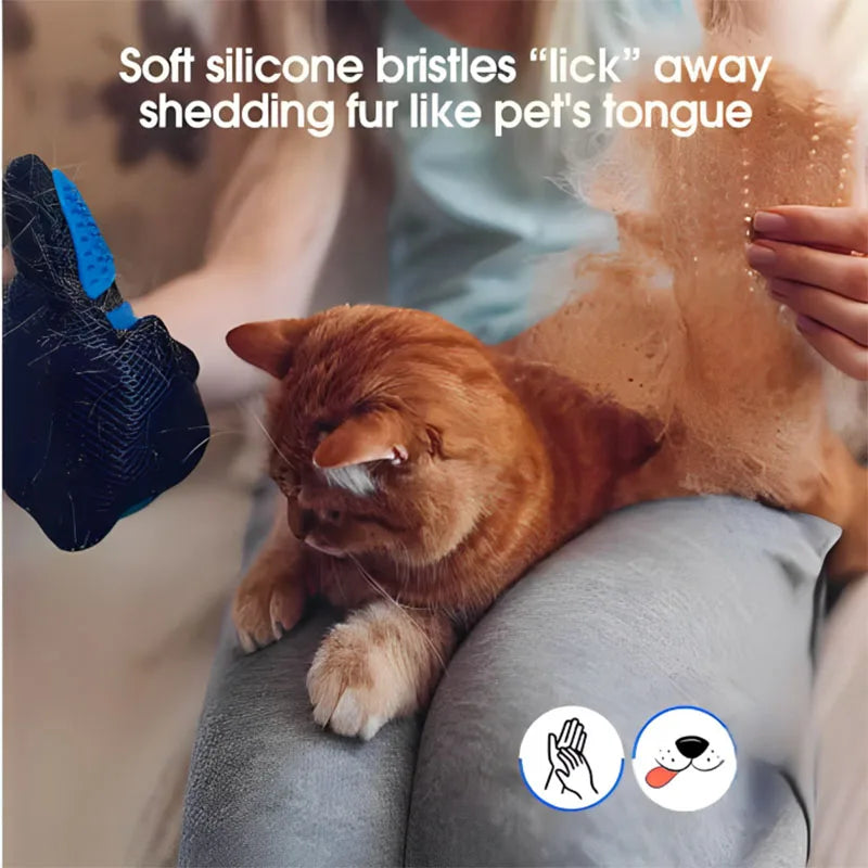 Pet Grooming Glove for Dogs & Cats – Hair Remover & Massage Brush