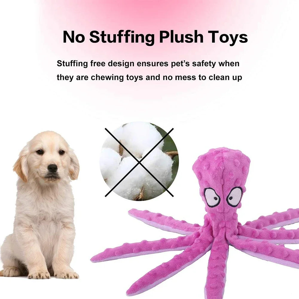 Crinkle Octopus Squeaky Dog Toy
