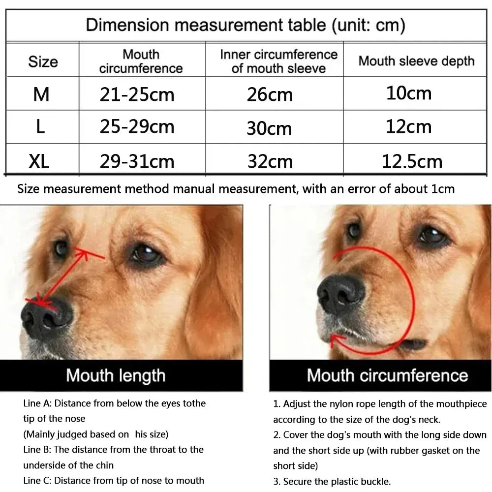 Soft silicone breathable basket dog muzzle – anti-biting and chewing protection for dogs.