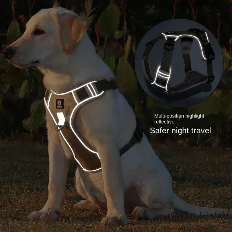 Reflective tactical dog harness – waterproof Oxford vest for medium and large dogs.