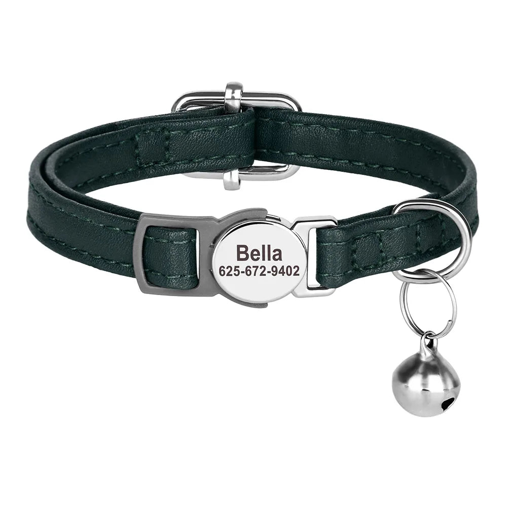 Personalized engraved cat collar – adjustable anti-lost collar for cats and small dogs.