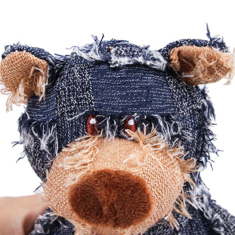Plush Teddy Bear Squeaky Dog Toy – Interactive Chew & Teeth Cleaning Toy for Pets