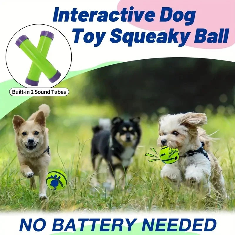Interactive giggle ball for dogs – mental stimulation and exercise toy for fun play.