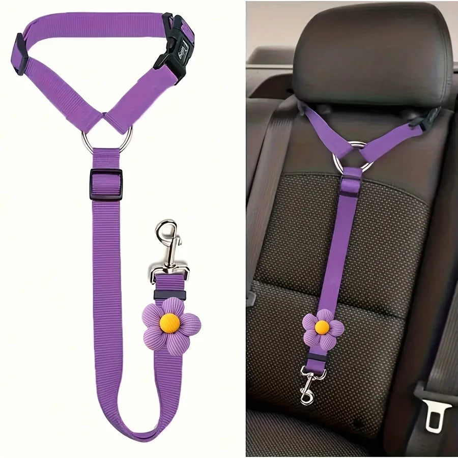 Dog Car Seat Belt Tether – Pet Vehicle Safety Leash