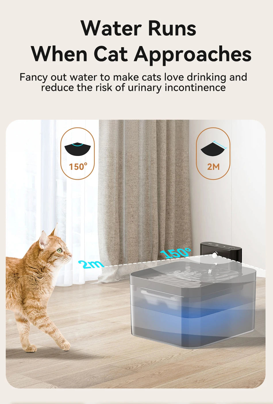 Smart Wireless Cat & Dog Water Fountain (ROJECO)