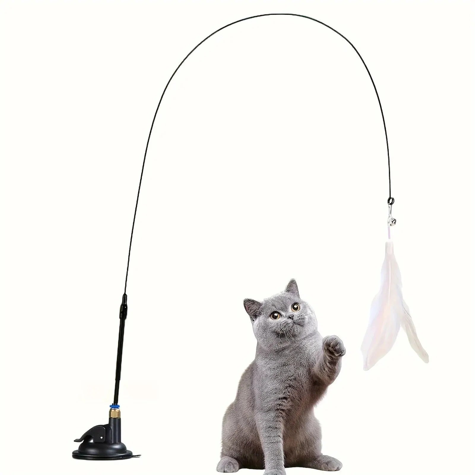 Interactive Cat Feather Teaser Wand