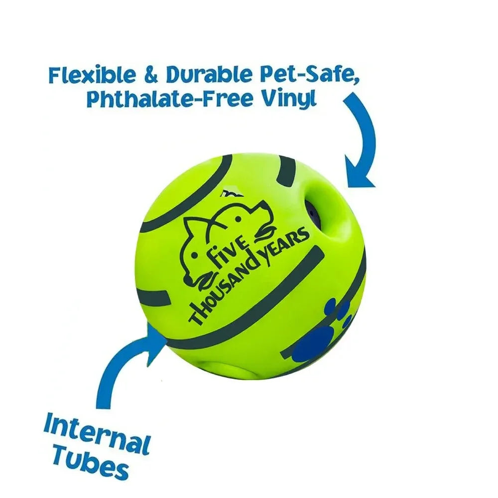 Interactive giggle ball for dogs – mental stimulation and exercise toy for fun play.