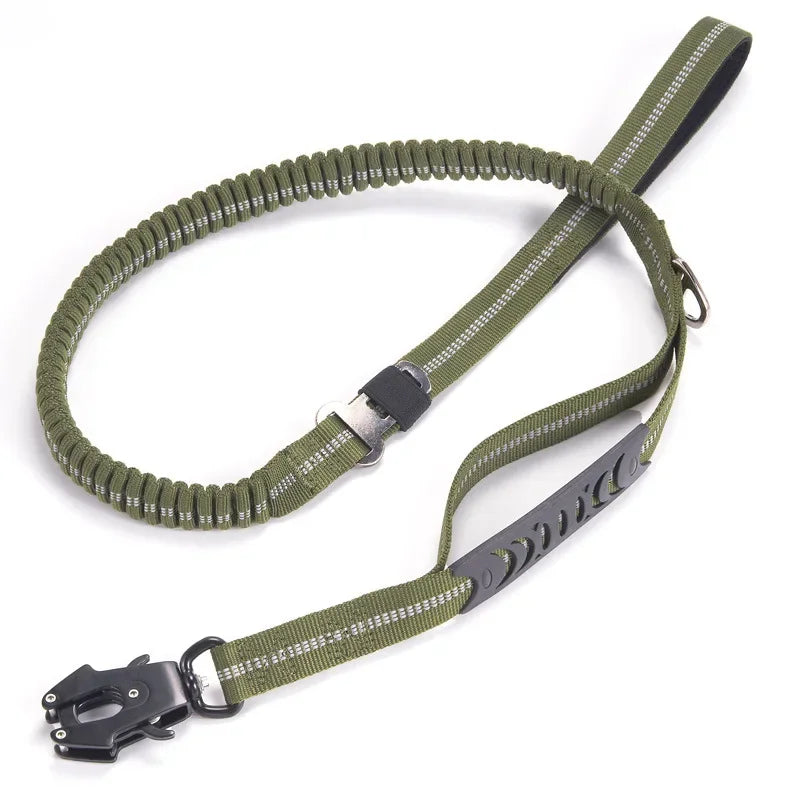 Reflective Shock Absorbing Dog Leash with Seatbelt