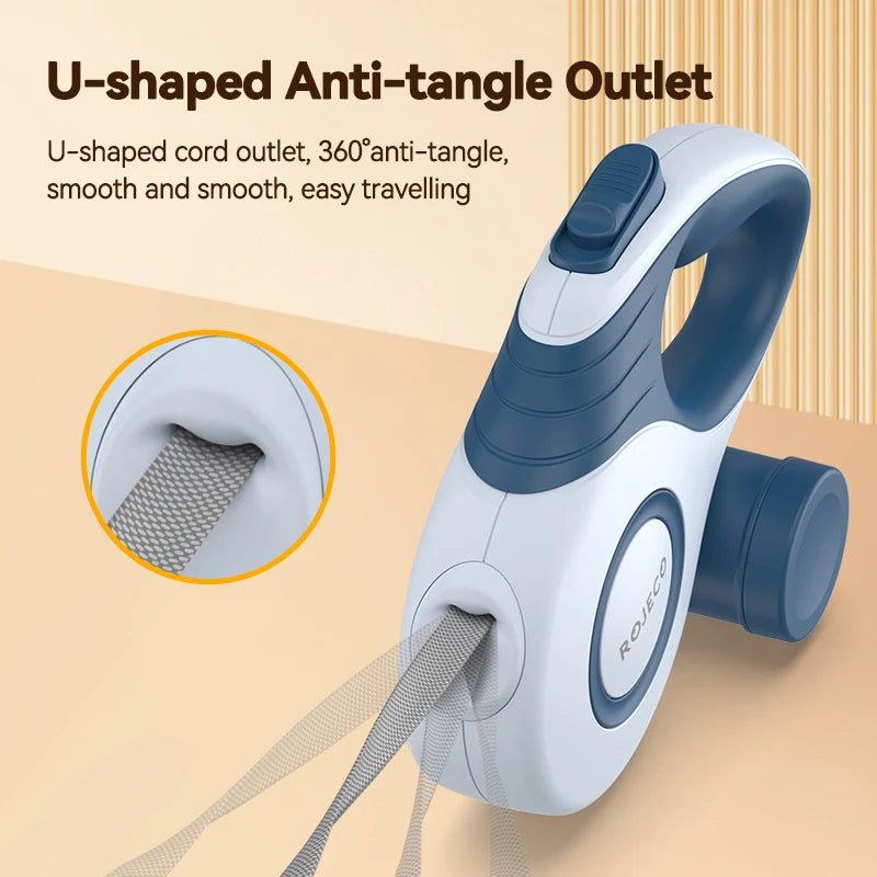 ROJECO retractable dog leash – 3M/5M extendable walking lead for small dogs and cats.