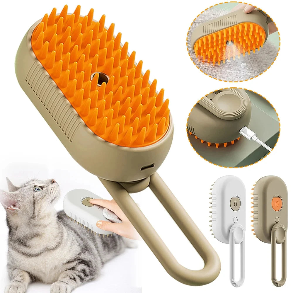 **Electric Cat Steam Hair Removal Brush and Grooming Glove for Cats and Dogs 🐱🐶🪮**
