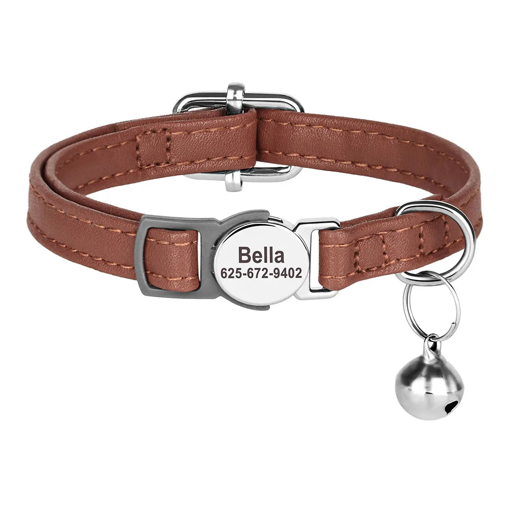 Personalized engraved cat collar – adjustable anti-lost collar for cats and small dogs.