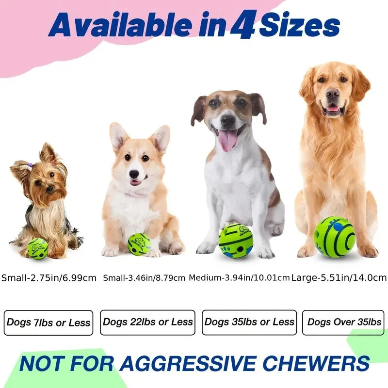 Interactive giggle ball for dogs – mental stimulation and exercise toy for fun play.