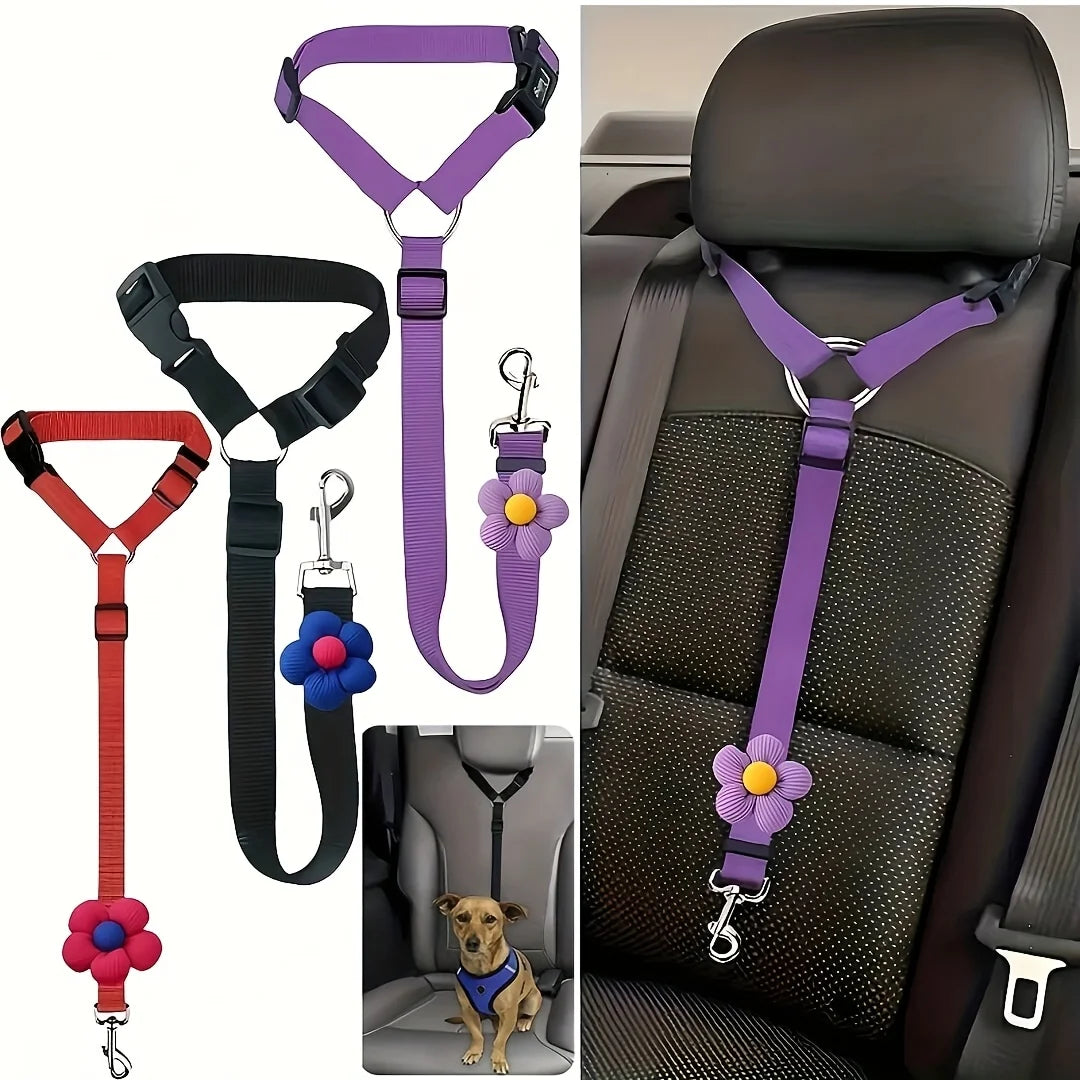 Dog Car Seat Belt Tether – Pet Vehicle Safety Leash