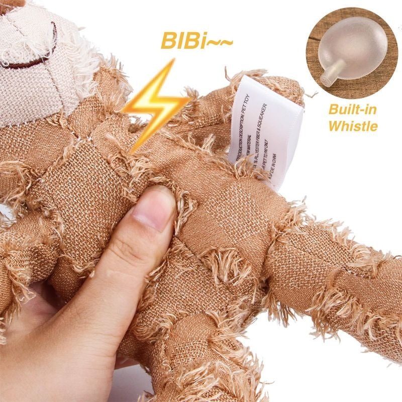 Plush Teddy Bear Squeaky Dog Toy – Interactive Chew & Teeth Cleaning Toy for Pets