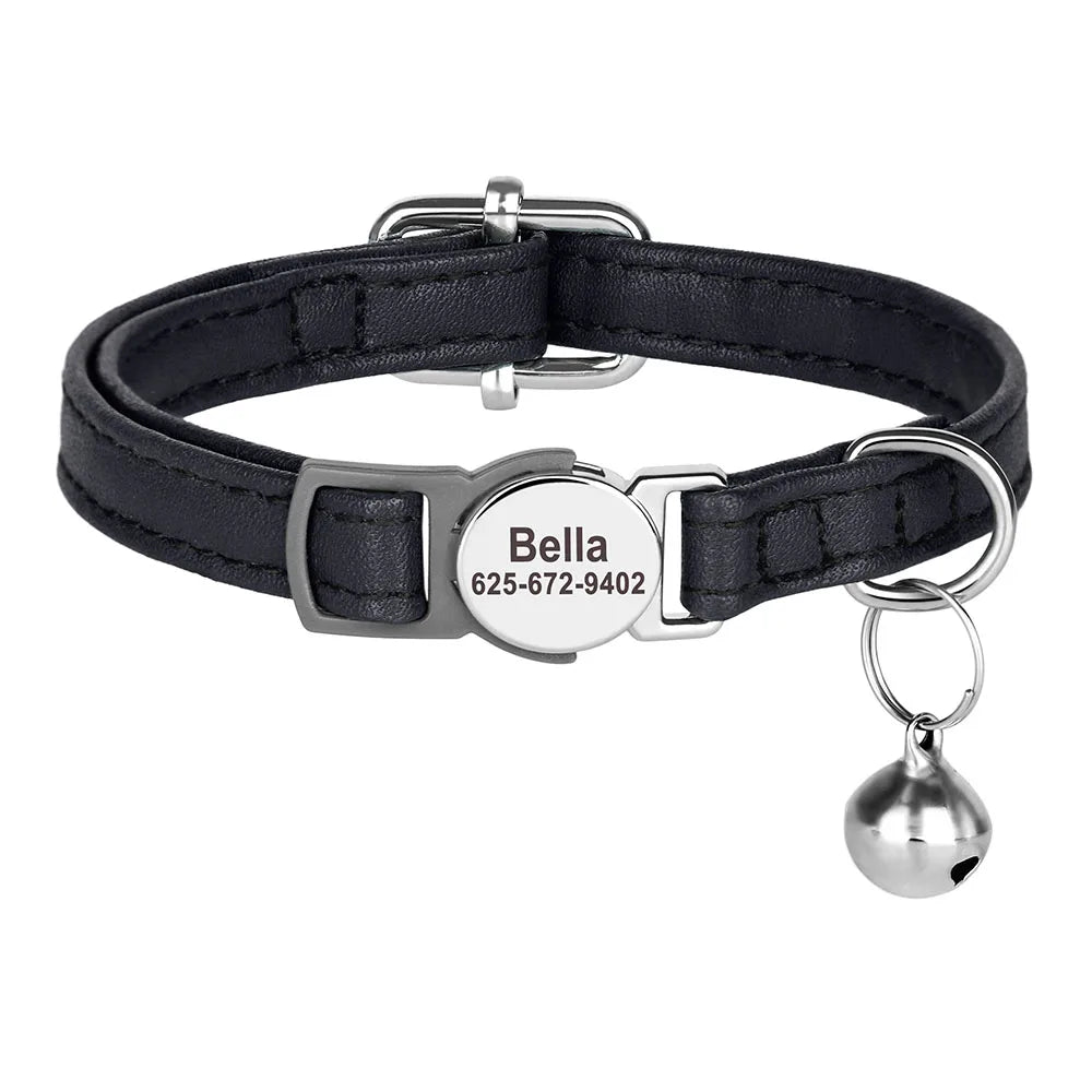 Personalized engraved cat collar – adjustable anti-lost collar for cats and small dogs.