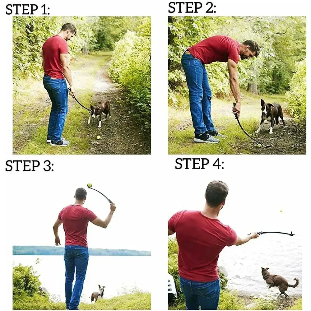Pet Throwing Stick for Dogs – Tennis Ball Launcher Toy for Outdoor Play and Training.
