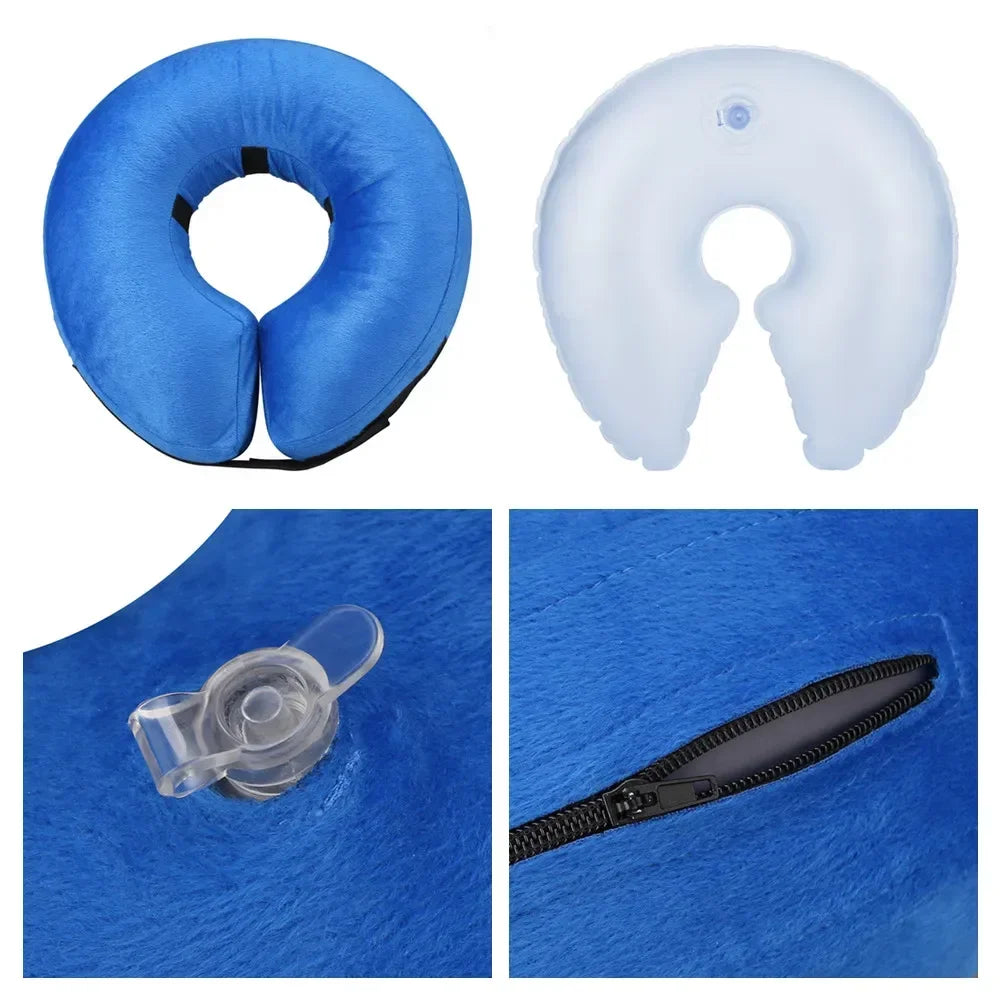 Inflatable recovery collar for dogs and cats – soft protective cone for post-surgery healing.