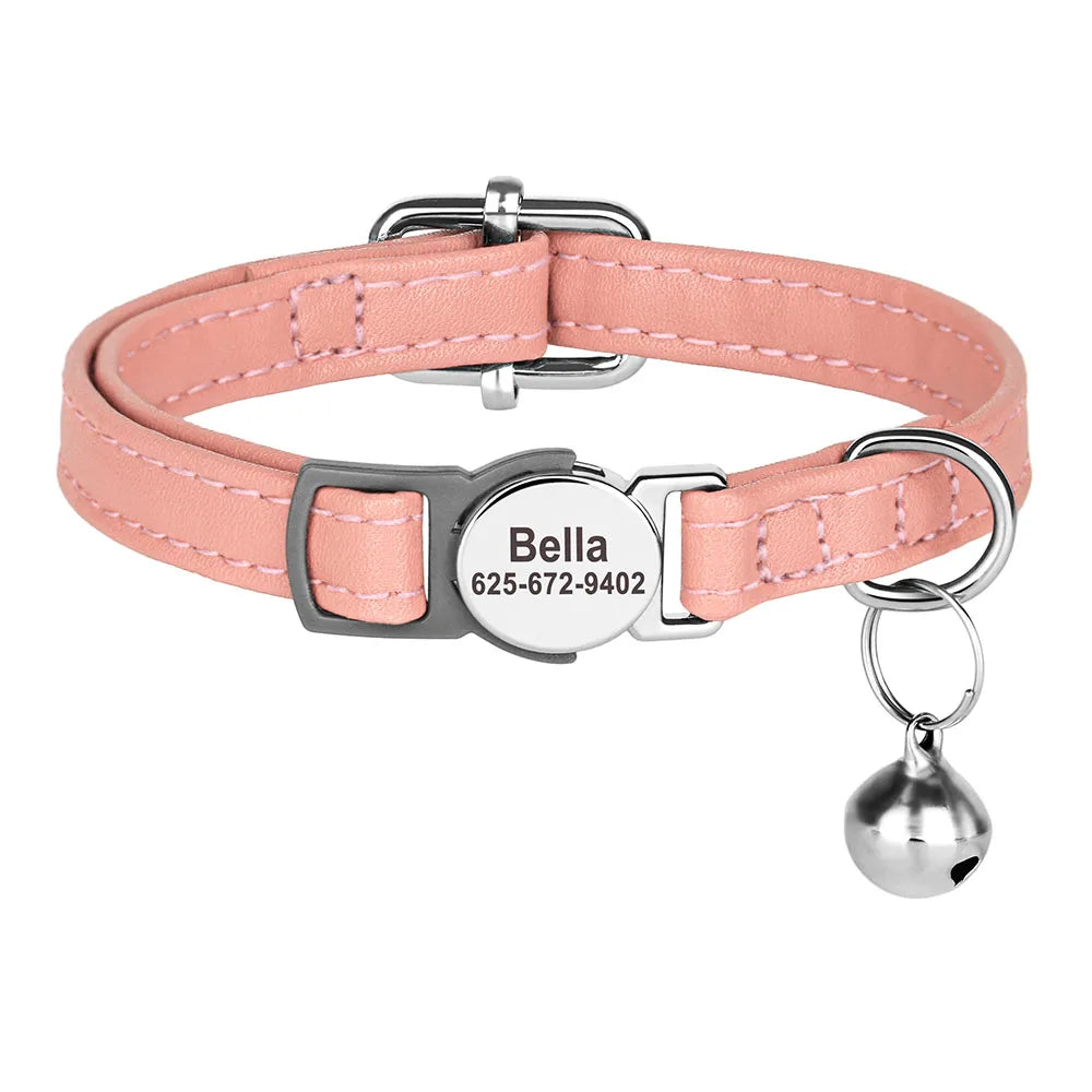 Personalized engraved cat collar – adjustable anti-lost collar for cats and small dogs.