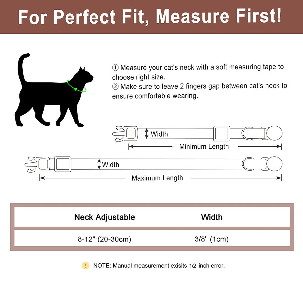 Personalized engraved cat collar – adjustable anti-lost collar for cats and small dogs.