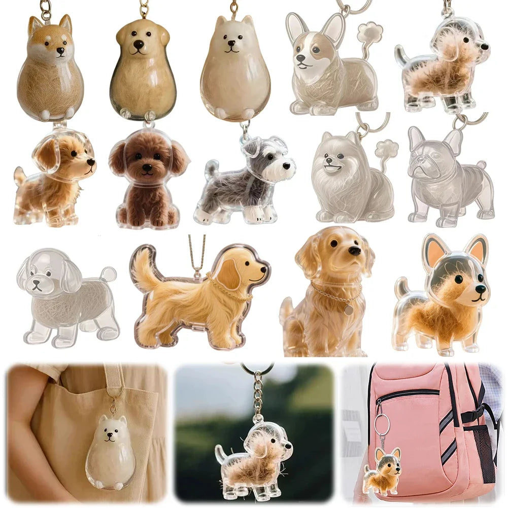 **Pet Hair Keepsake Capsule Keychain **