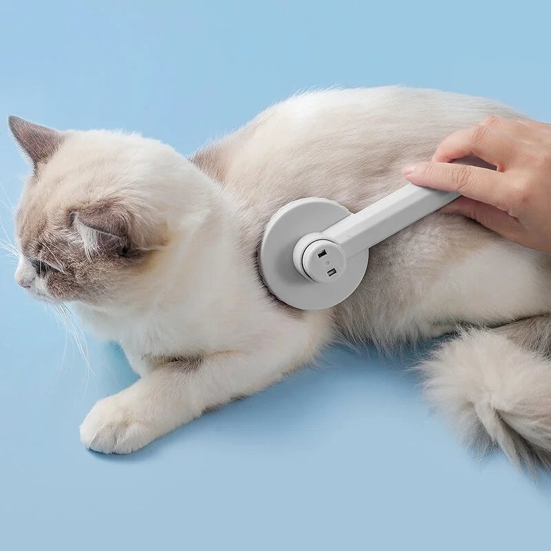 Self-cleaning pet grooming brush for dogs and cats
