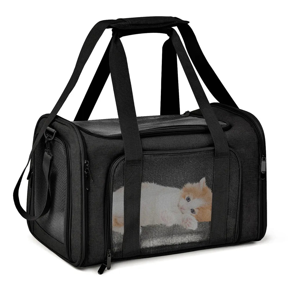 Soft-Sided Dog & Cat Carrier Backpack – Airline-Approved Travel Bag for Small Pets.