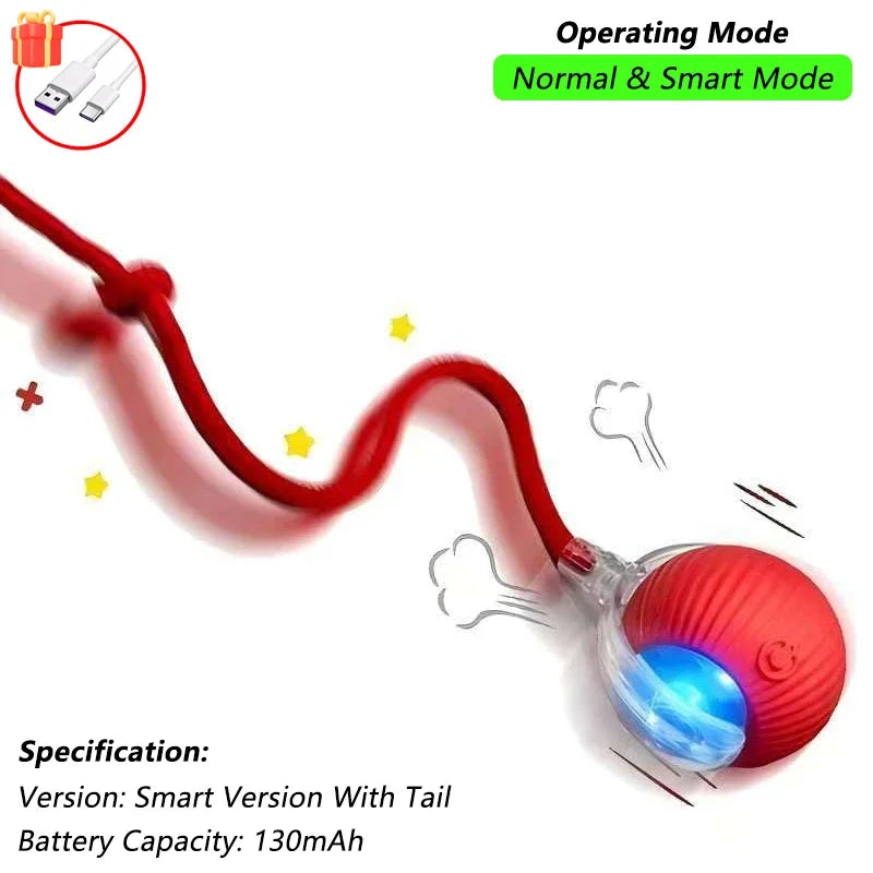 Automatic Rolling Interactive Pet Ball Toy (Rechargeable Smart Toy