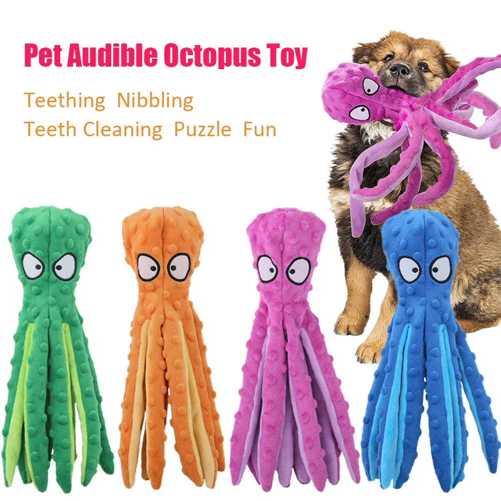 Crinkle Octopus Squeaky Dog Toy