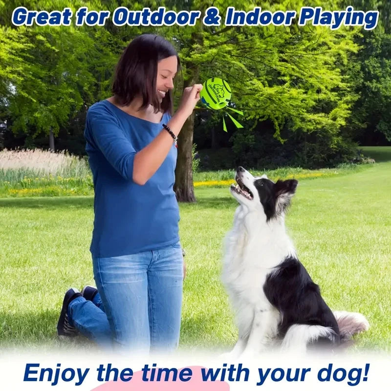 Interactive giggle ball for dogs – mental stimulation and exercise toy for fun play.