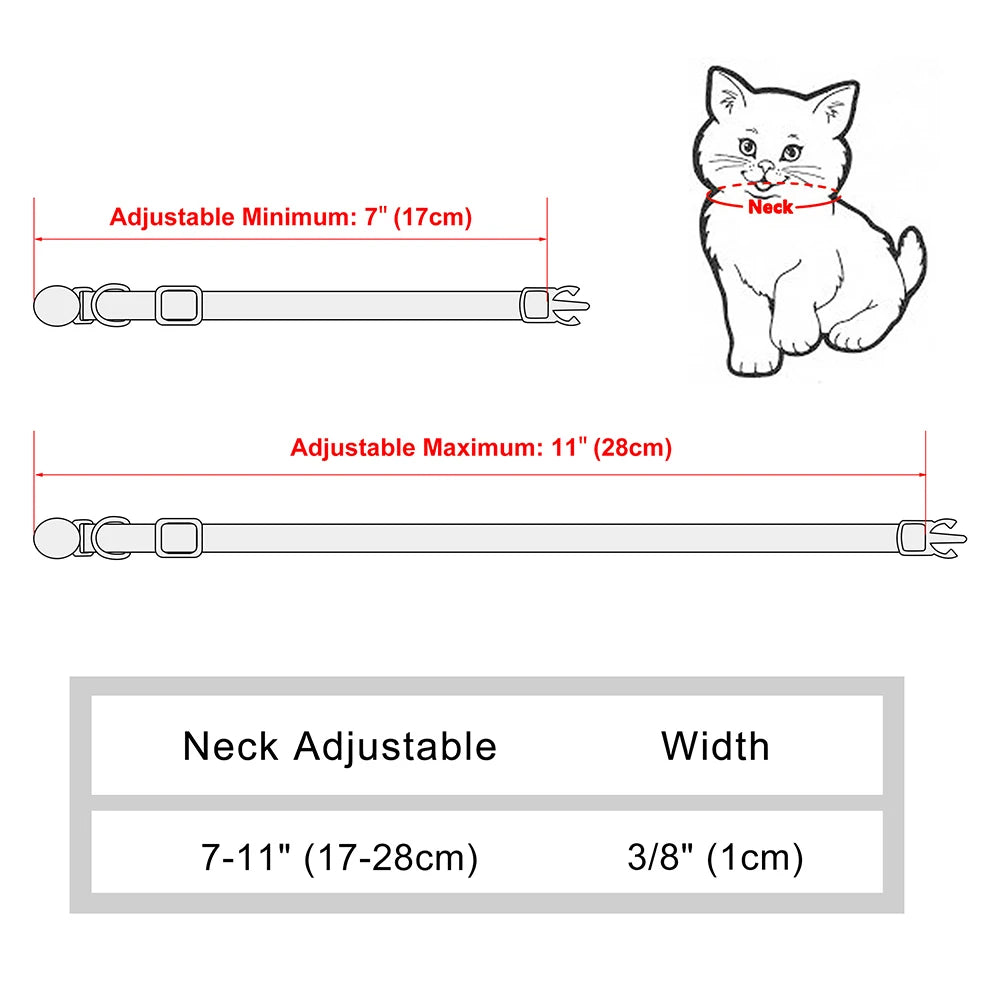 Personalized engraved cat collar – adjustable anti-lost collar for cats and small dogs.