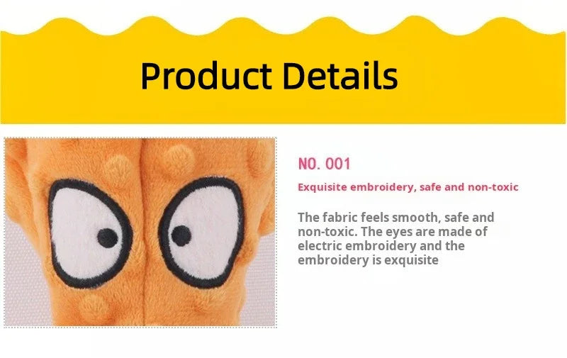Crinkle Octopus Squeaky Dog Toy