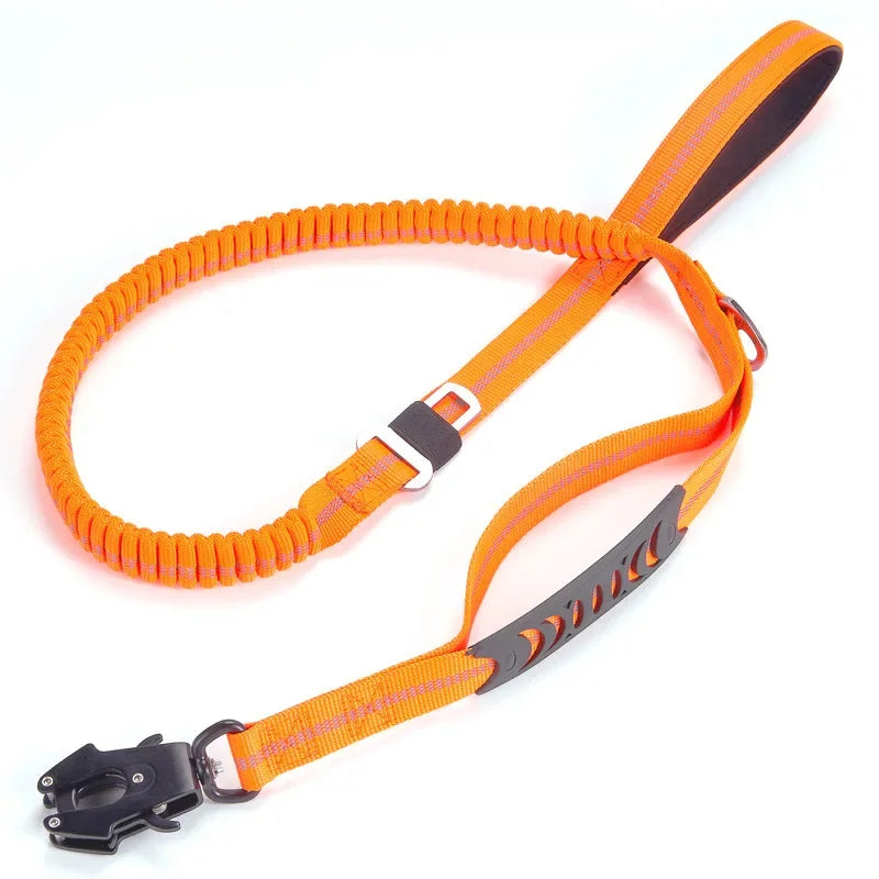 Reflective Shock Absorbing Dog Leash with Seatbelt