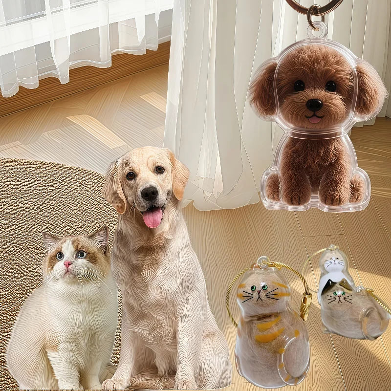 **Pet Hair Keepsake Capsule Keychain **