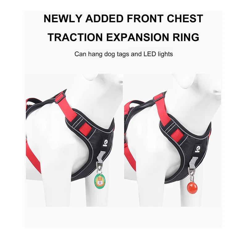 Reflective tactical dog harness – waterproof Oxford vest for medium and large dogs.
